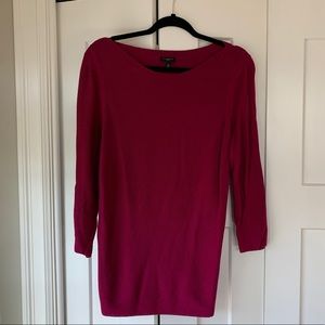 Talbots boat neck textured bright berry fuschia sweater